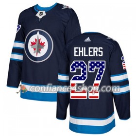 Adidas Maillot de Hockey Winnipeg Jets Nikolaj Ehlers 27 2017-2018 Bleu Marine USA Flag Fashion Authentic - Homme